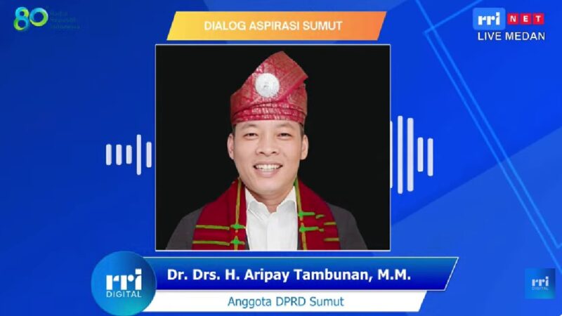 Dr Aripay Tambunan Anggota DPRD Provinsi Sumatera Utara Fraksi Gerindra di Dialog Aspirasi Sumut RRI Pro 2 FM : Judi Online Picu 83 Persen Perceraian
