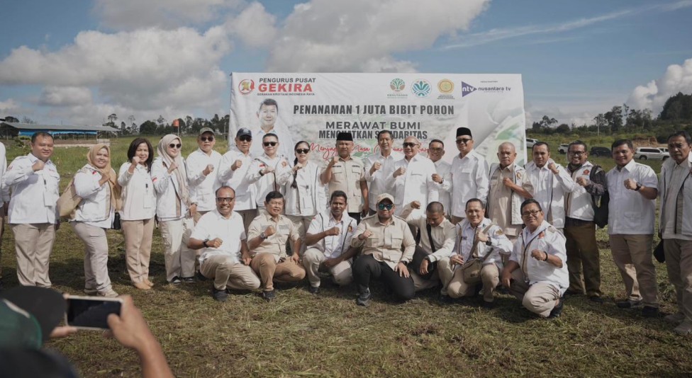 Dukung Aksi Hijau Nasional, DPD Gerindra Sumut Hadir di Penanaman 1 Juta Bibit Aren Tapanuli Utara