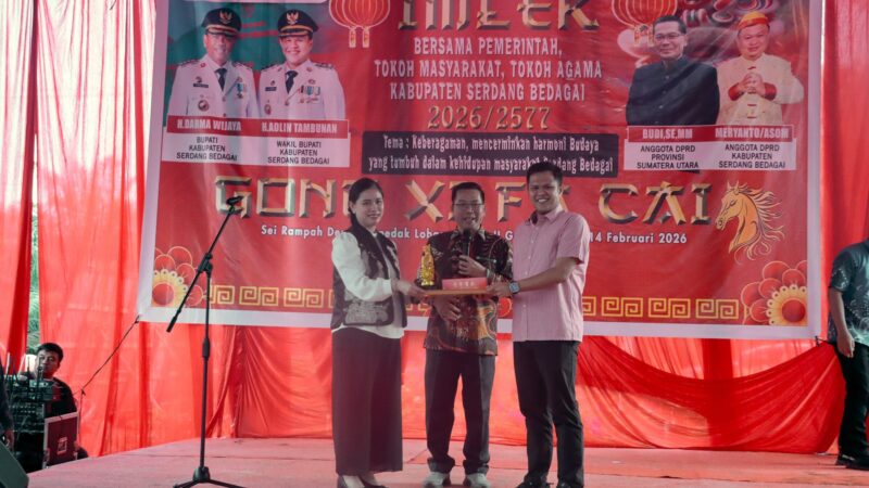 Bendahara DPD Partai Gerindra Sumatera Utara Yin MAP Hadiri Silaturahmi Imlek Bersama Wabup Sergai di Desa Cempedak Lobang