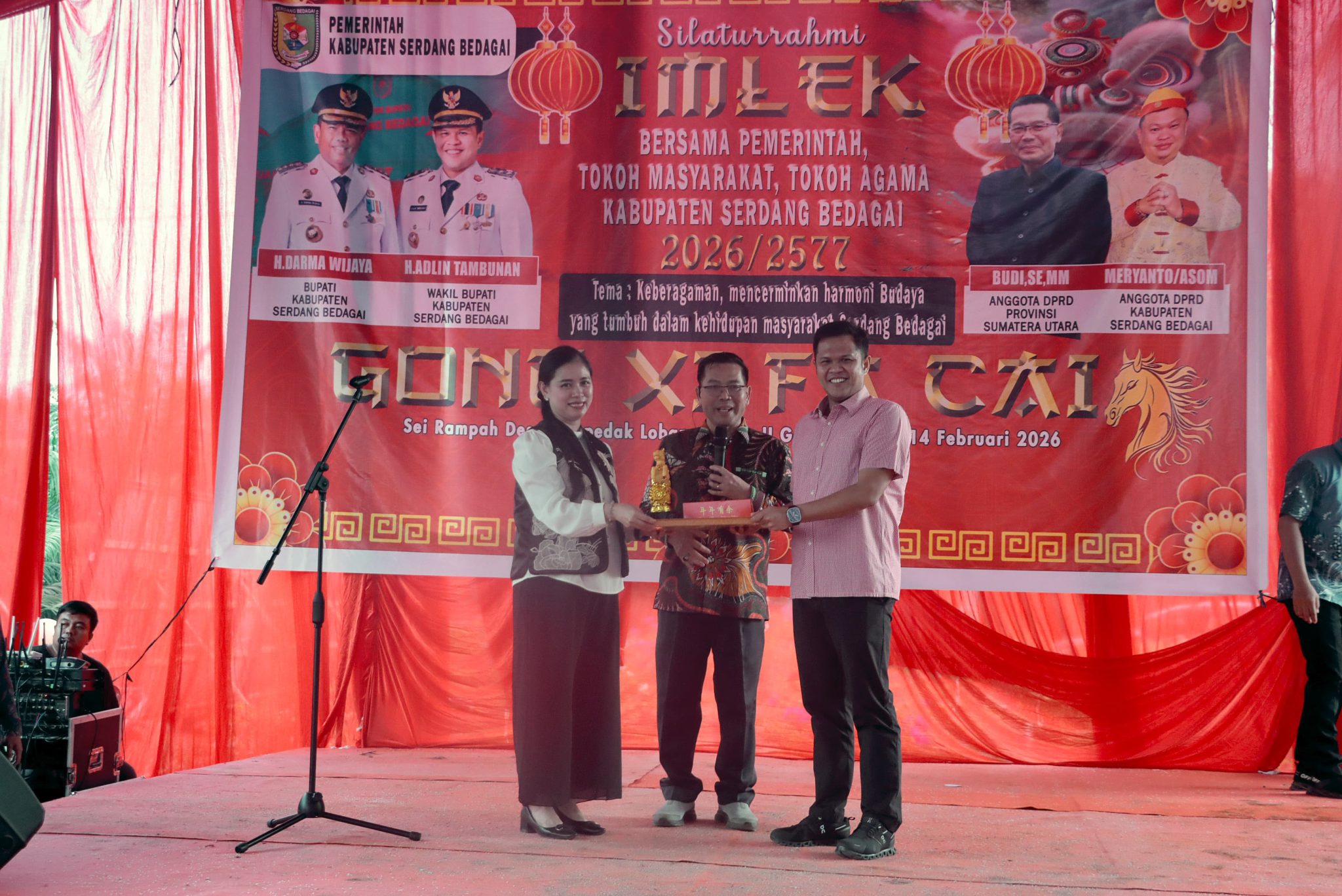 Bendahara DPD Partai Gerindra Sumatera Utara Yin MAP Hadiri Silaturahmi Imlek Bersama Wabup Sergai di Desa Cempedak Lobang