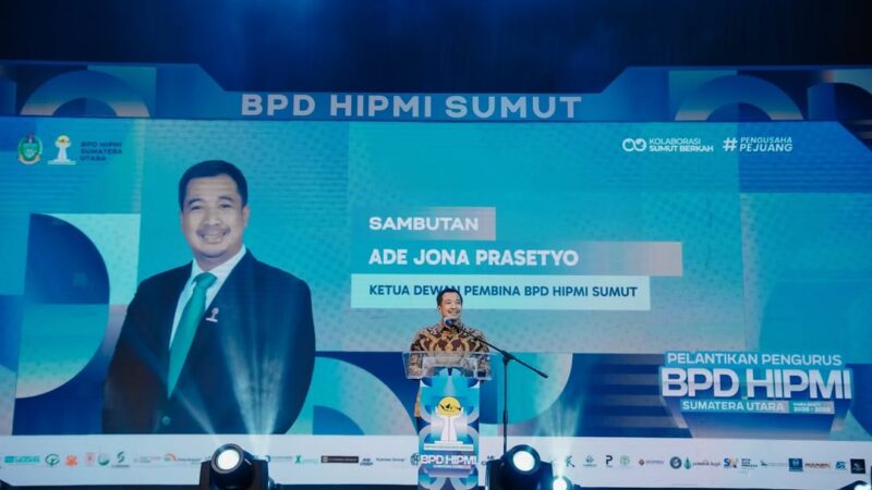 Pelantikan HIPMI Sumut 2026, Ade Jona Prasetyo Ingatkan Pengusaha Muda Tetap Rendah Hati