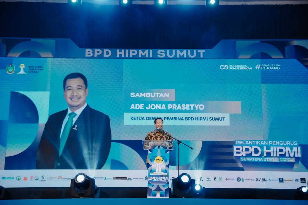 Pelantikan HIPMI Sumut 2026, Ade Jona Prasetyo Ingatkan Pengusaha Muda Tetap Rendah Hati