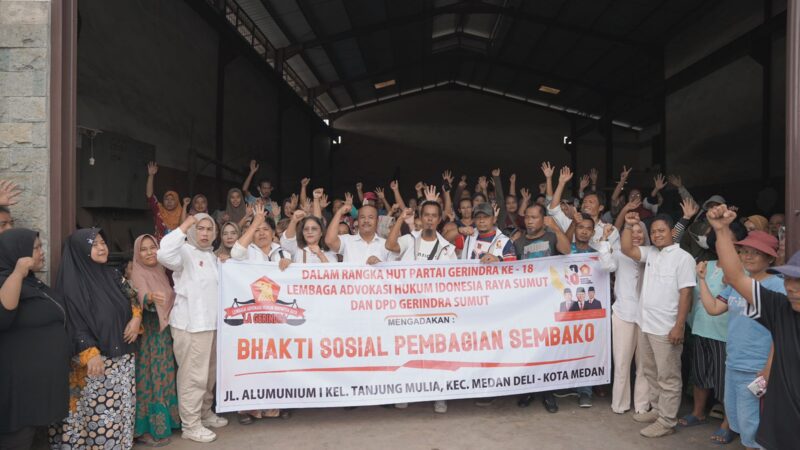 Sayap Partai Bergerak : Hut Ke 18 Partai Gerindra Lembaga Advokasi Hadir untuk Rakyat Tanjung Mulia Medan