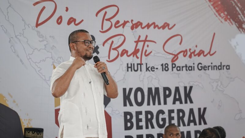 Muhri Fauzi Hafiz Tegaskan Soliditas Kader dalam HUT ke-18 Gerindra Kota Medan
