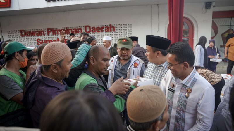 Gerindra Sumut Berbagi Takjil Hari ke-2 Ramadhan 1447 H, Sasar Masyarakat hingga Ojek Online