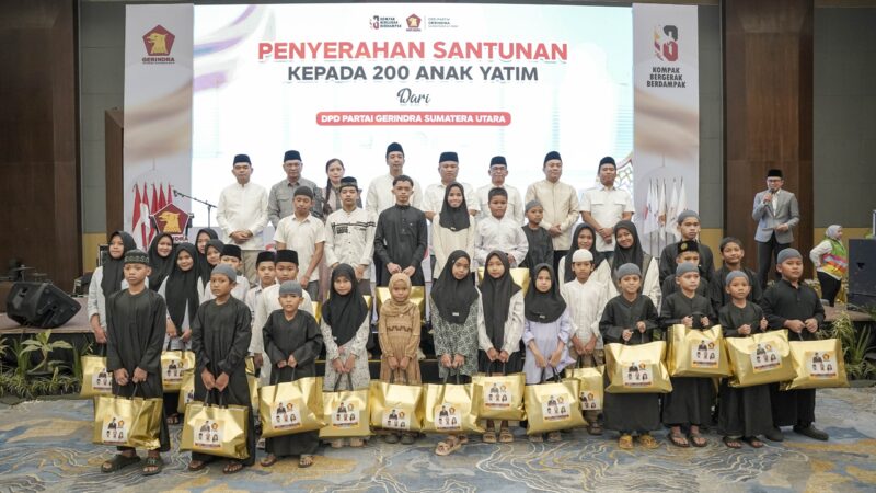 Bukber Akbar Gerindra Sumut, Santuni Anak Yatim Piatu dan Bagikan Ribuan Takjil