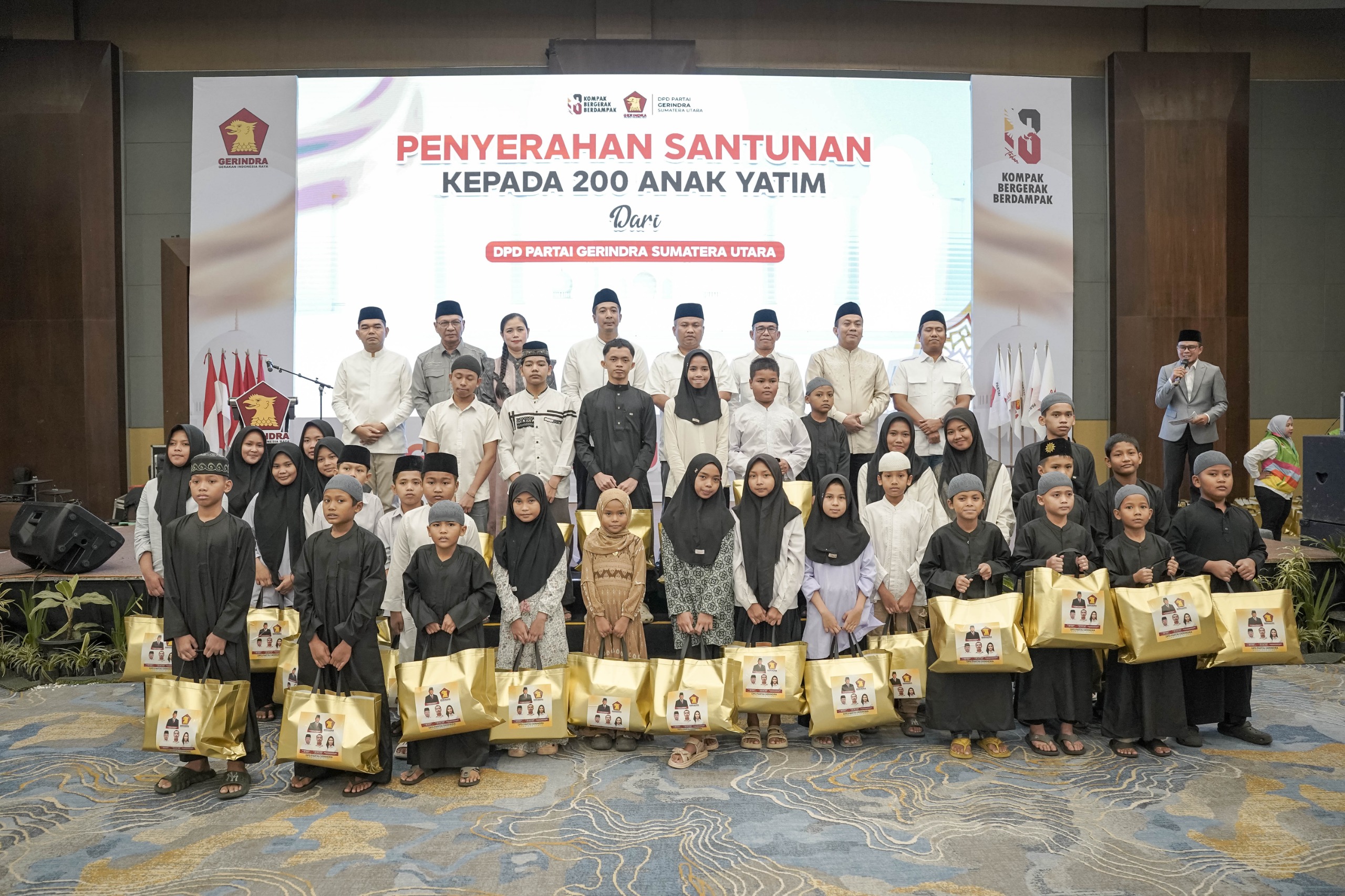 Bukber Akbar Gerindra Sumut, Santuni Anak Yatim Piatu dan Bagikan Ribuan Takjil