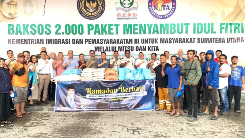 Ramadhan Berbagi, Kementerian Imigrasi dan Pemasyarakatan Sumut Salurkan 2.000 Paket Sembako untuk Masyarakat