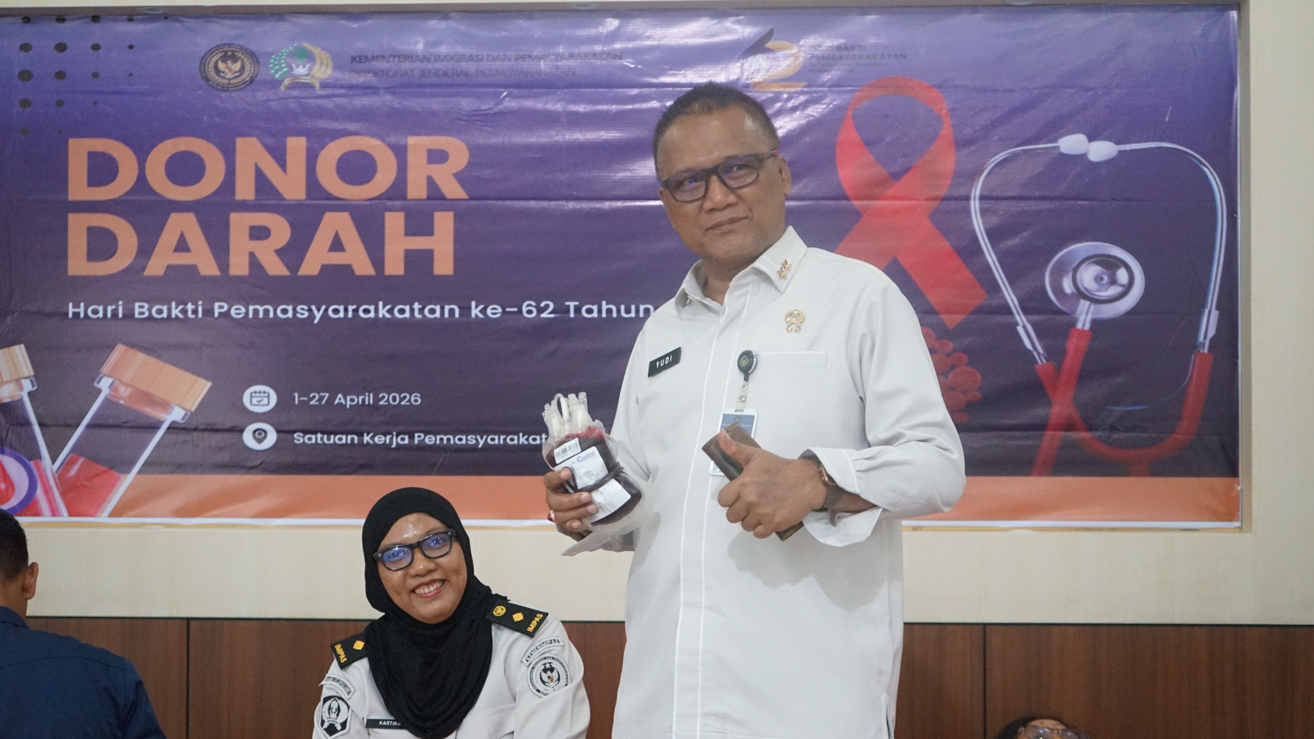 Donor Darah dan Pemeriksaan Kesehatan Gratis Semarakkan HBP Ke-62 di Kanwil Ditjenpas Sumut