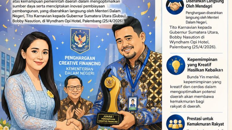 Raih Juara I Penghargaan Creative Financing, Bunda Yin Sebut Kepemimpinan Sumut Berkah yang Kreatif