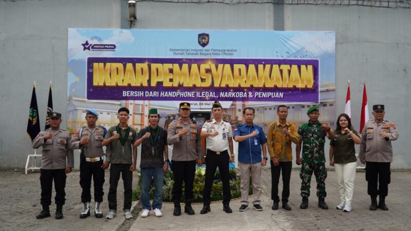 Rutan Kelas I Medan Gelar Apel Ikrar Bersama, Tegaskan Komitmen Bersih dari Handphone Ilegal, Narkoba dan Penipuan