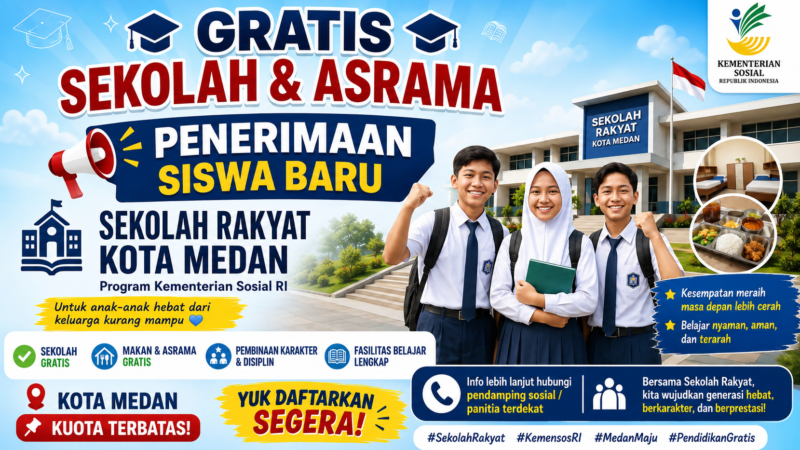 DPD Gerindra Sumut dan Sentra Bahagia Kementerian Sosial Sosialisasikan Pendaftaran Sekolah Rakyat Gratis di Kota Medan