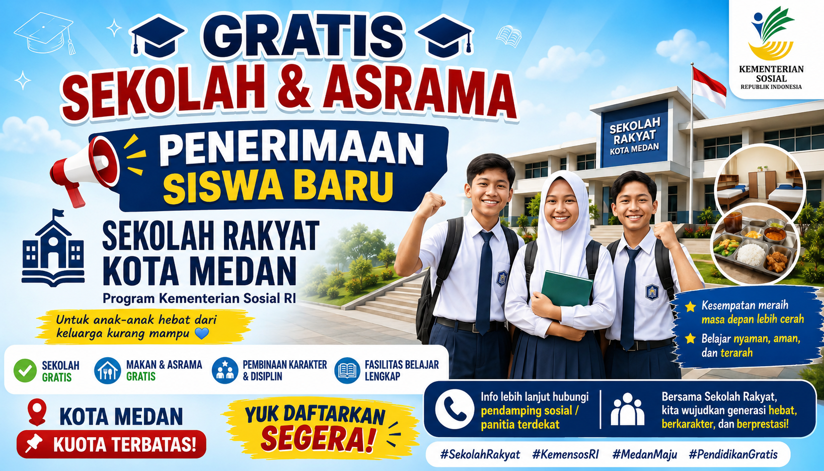 DPD Gerindra Sumut dan Sentra Bahagia Kementerian Sosial Sosialisasikan Pendaftaran Sekolah Rakyat Gratis di Kota Medan