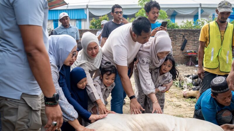 Ketua DPD Gerindra Sumut Ade Jona Prasetyo Potong Hewan Qurban Bersama Keluarga di Idul Adha 1447 H