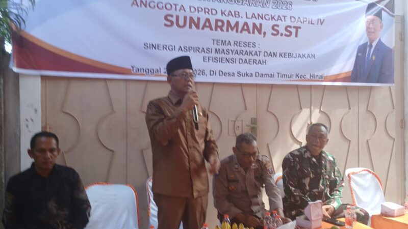 Anggota DPRD Langkat Sunarman, S.ST Gelar Reses Masa Sidang II TA 2026 di Kecamatan Hinai