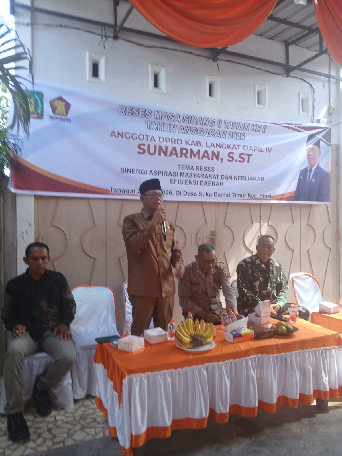Anggota DPRD Langkat Sunarman, S.ST Gelar Reses Masa Sidang II TA 2026 di Kecamatan Hinai