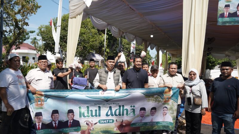 DPD Gerindra Sumut Bagikan Ribuan Paket Daging Kurban, Ade Jona Prasetyo: Momentum Berbagi dan Kepedulian Idul Adha 1447 H