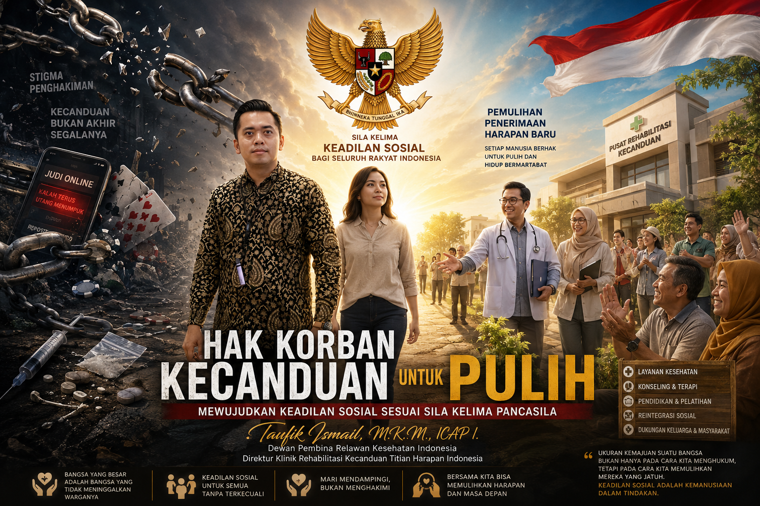 Hak untuk Pulih bagi Korban Kecanduan, Implementasi Sila Kelima Pancasila