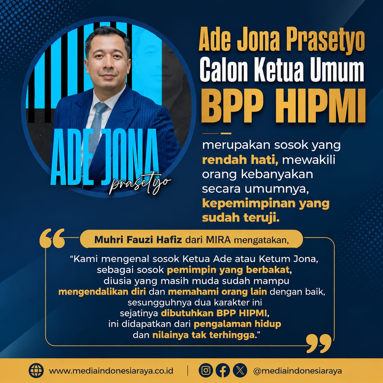 Muhri Fauzi Hafiz Sebut BPP HIPMI Butuh Sosok Ketum yang Rendah Hati