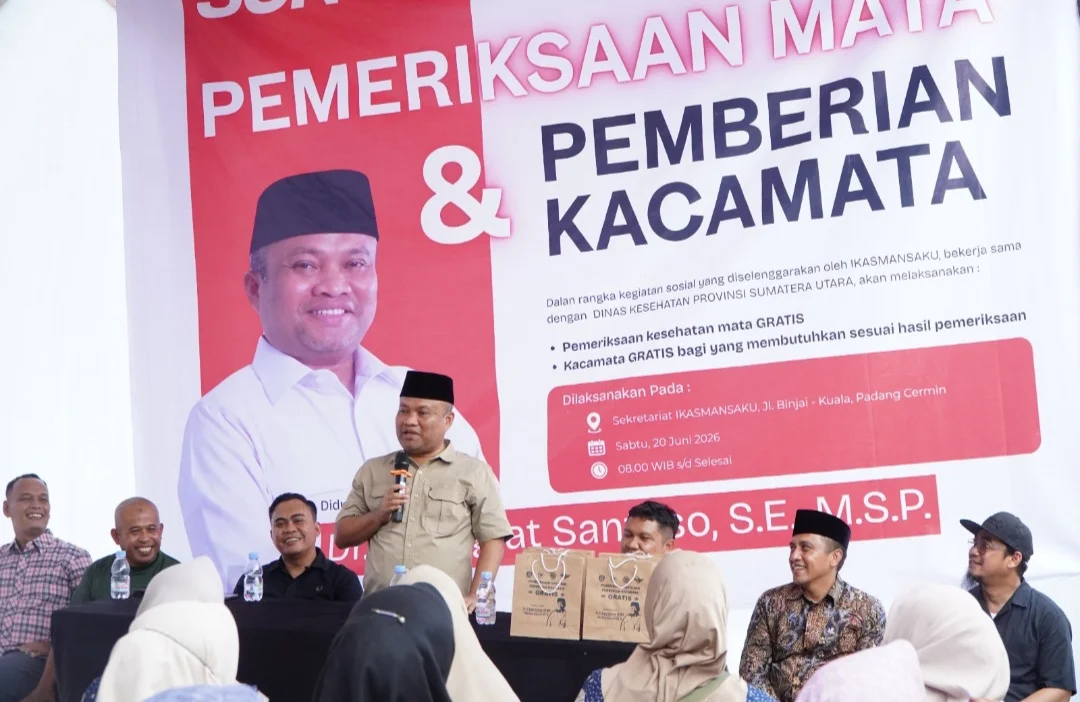 Ribuan Warga Langkat Antusias Ikuti Pemeriksaan Mata dan Pembagian Kacamata Gratis