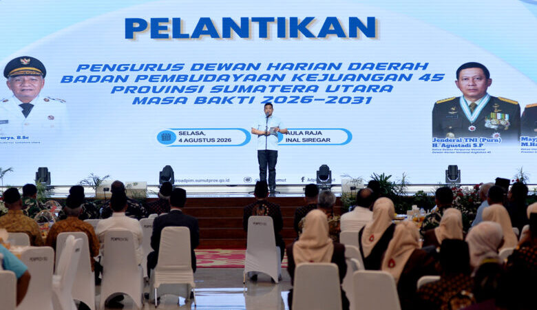 Pelantikan DHD 45 Sumut, Bobby Nasution Ajak Generasi Muda Gelorakan Semangat Juang ’45