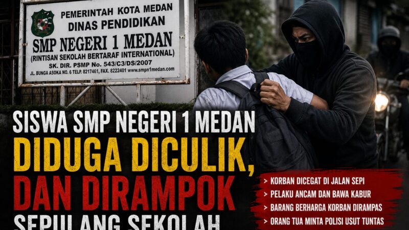 Siswa SMP Negeri 1 Medan Diduga Diculik, dan Dirampok Sepulang Sekolah
