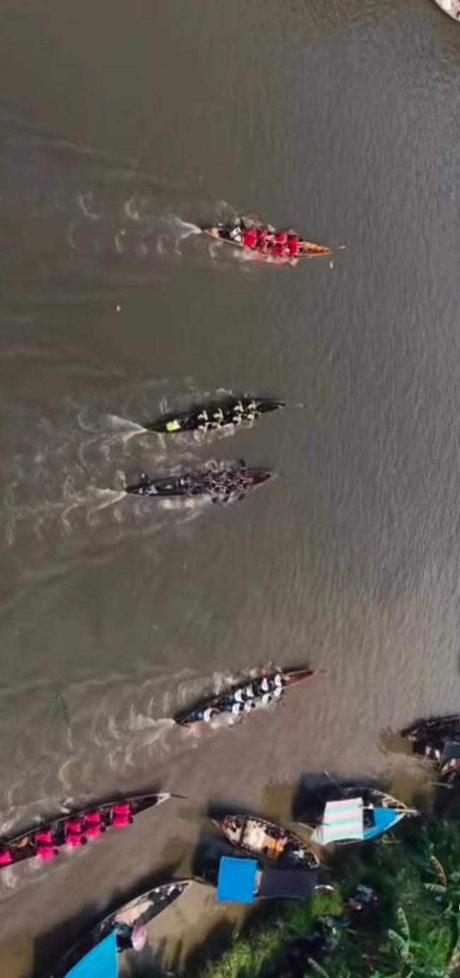 Selebrasi Diduga Tak Senonoh Warnai Final Lomba Dayung Sampan di Pematang Cengal Langkat