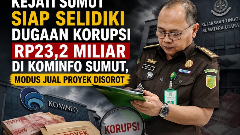 Kejati Sumut Siap Selidiki Dugaan Korupsi Rp23,2 Miliar di Kominfo Sumut, Modus Jual Proyek Disorot
