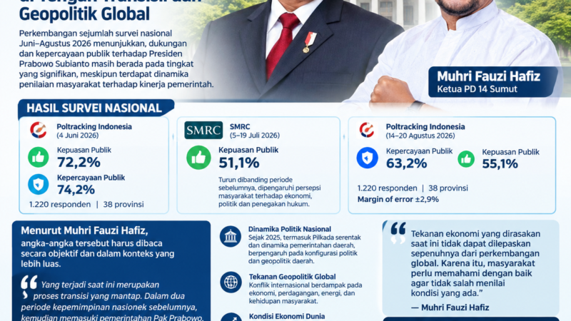 PD 14 SUMUT: Dukungan Publik kepada Prabowo Tetap Signifikan di Tengah Transisi dan Geopolitik Global