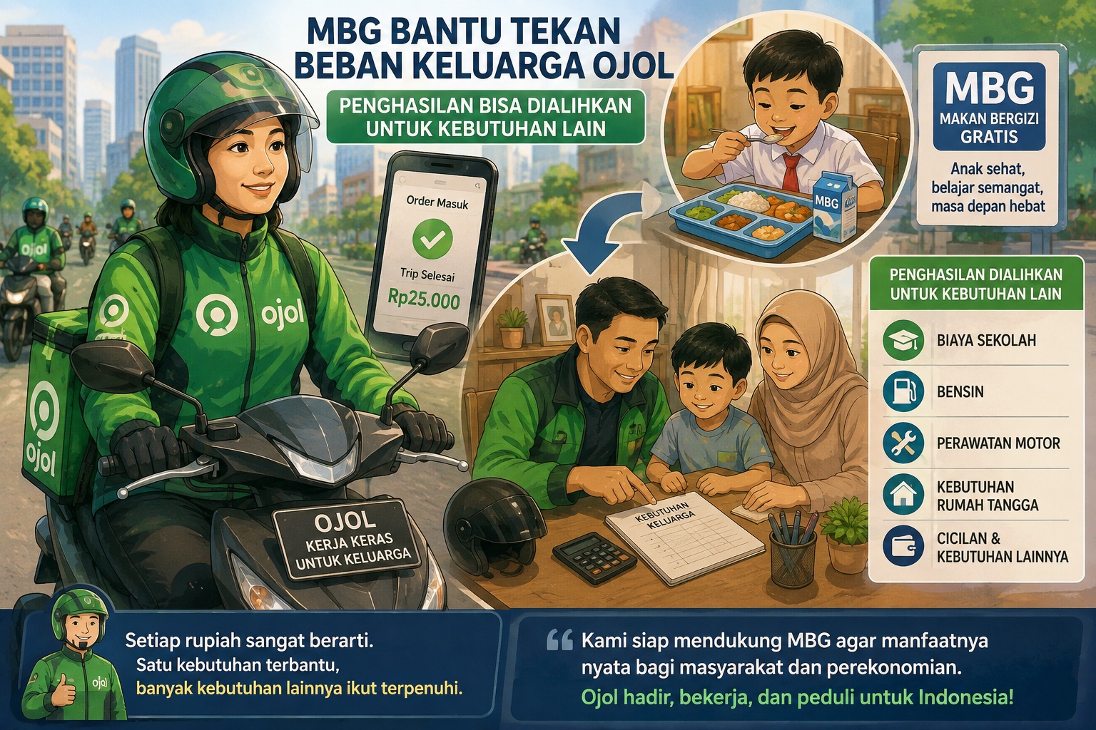 MBG Bantu Tekan Beban Keluarga Ojol, Tanti: Penghasilan Bisa Dialihkan untuk Kebutuhan Lain