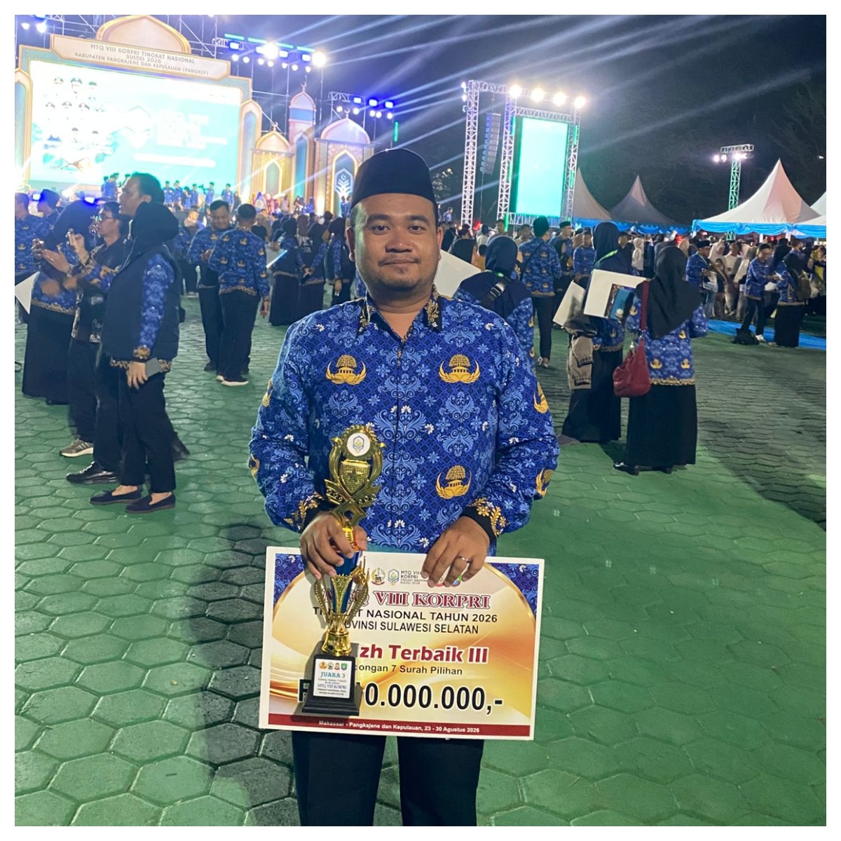 Penghulu KUA Parlilitan Raih Juara III MTQ KORPRI Nasional VIII di Sulawesi Selatan