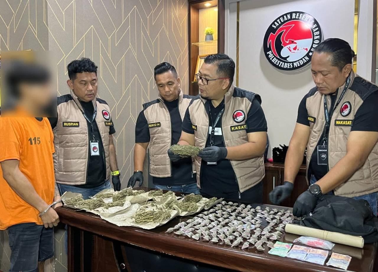 Polresta Medan Amankan Pengedar Ganja di Tembung