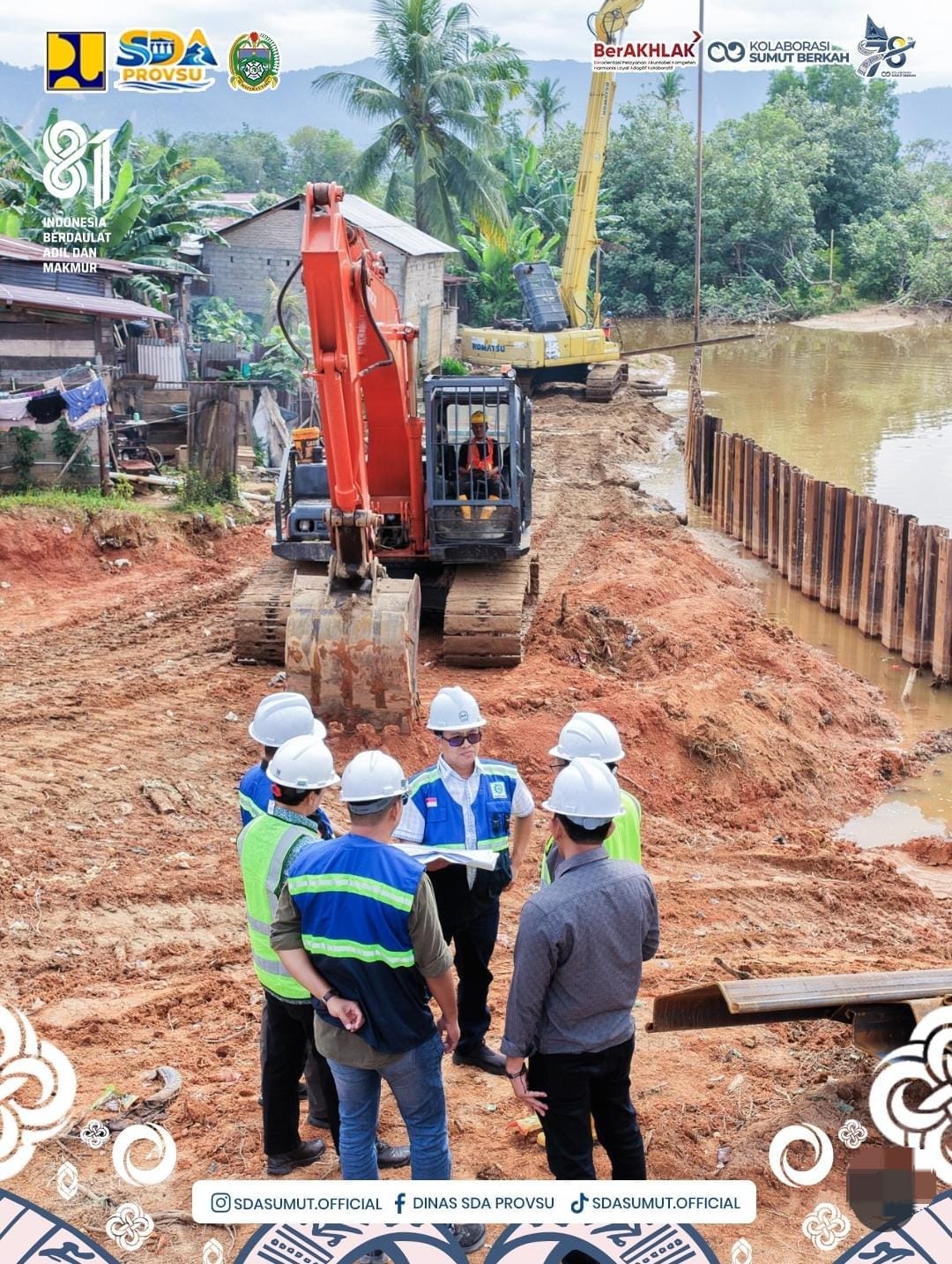Proyek Perkuatan Tebing Aek Panjaitan Tapteng Capai 41,4 Persen