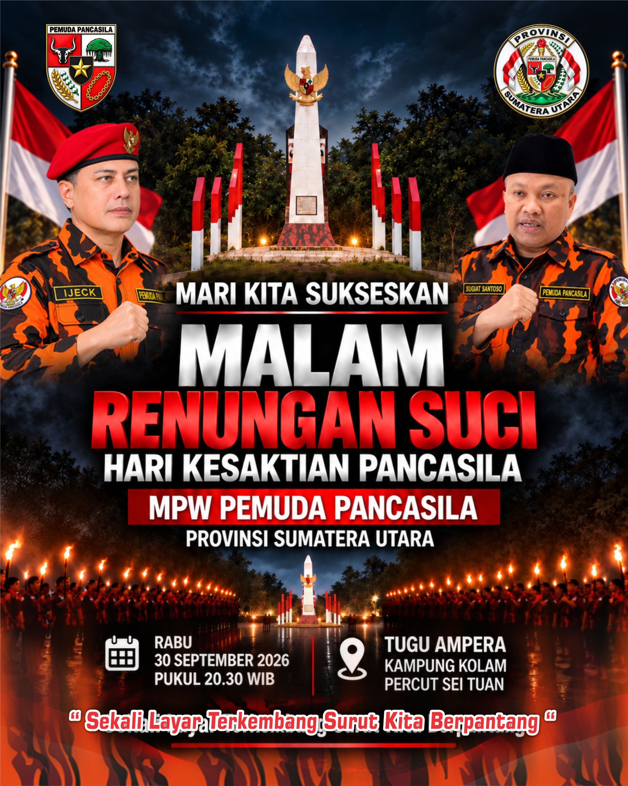 MPW Pemuda Pancasila Sumut Gelar Malam Renungan Suci Hari Kesaktian Pancasila