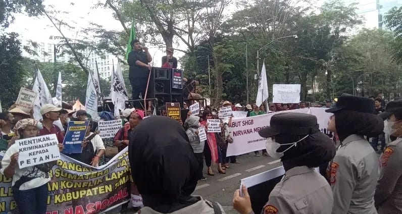 Gedung DPRD Sumut Didemo Petani, Desak Tuntaskan Konflik Agraria
