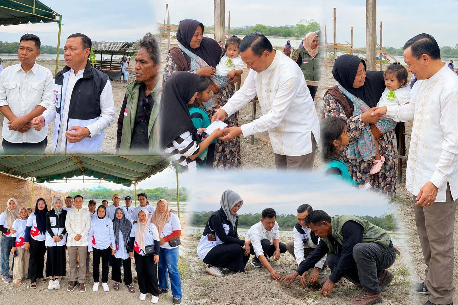 Satu Kegiatan, Dua Kepedulian: PSI Sergai Tanam Pohon dan Berbagi untuk Warga Teluk Mengkudu