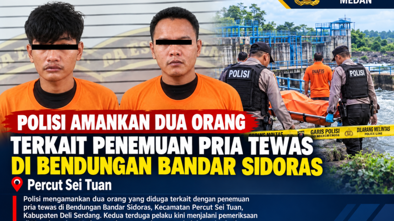 Polisi Amankan Dua Orang terkait Penemuan Pria Tewas di Bendungan Bandar Sidoras