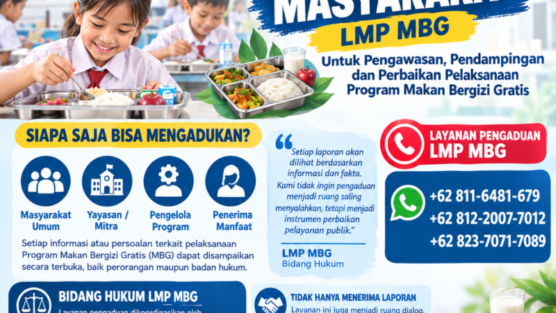 Perkuat Pengawasan dan Pendampingan, LMP MBG Buka Layanan Pengaduan Masyarakat