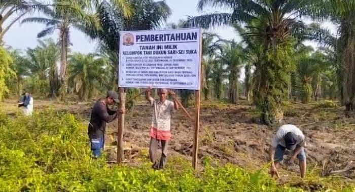 Klaim Menang hingga Kasasi, Koptan Rukun Sari Pasang Plang di Lahan Eks HGU PT MOEIS