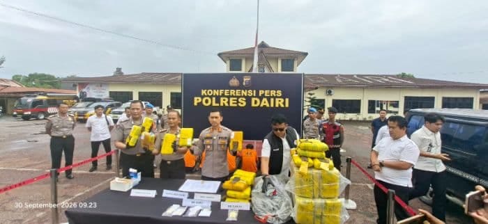 Polres Dairi Amankan 70 Kg Ganja dari Mobil di Perbatasan Dairi-Pakpak Bharat