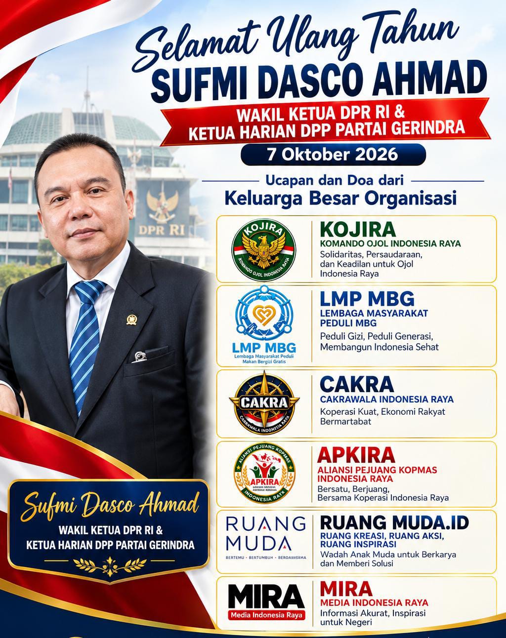 HUT Sufmi Dasco Ahmad, Doa dan Harapan Mengalir dari Sumatera Utara