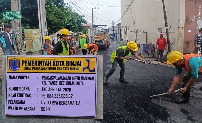 Warga Sambut Gembira Pengaspalan Jalan Aiptu Radiman Binjai