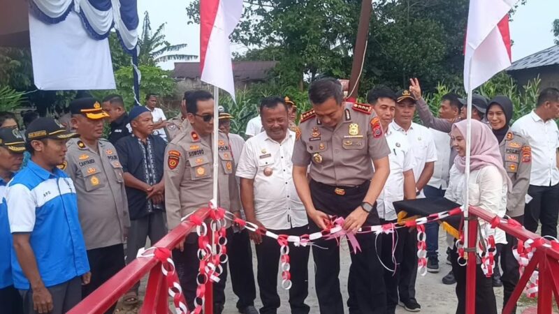 Kapolresta Deli Serdang Resmikan Jembatan Merah Putih