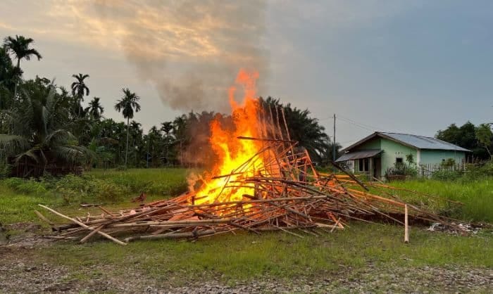 Polisi Kembali Gerebek Bantaran Rel Medan-Binjai, Enam Barak Narkoba Dibakar