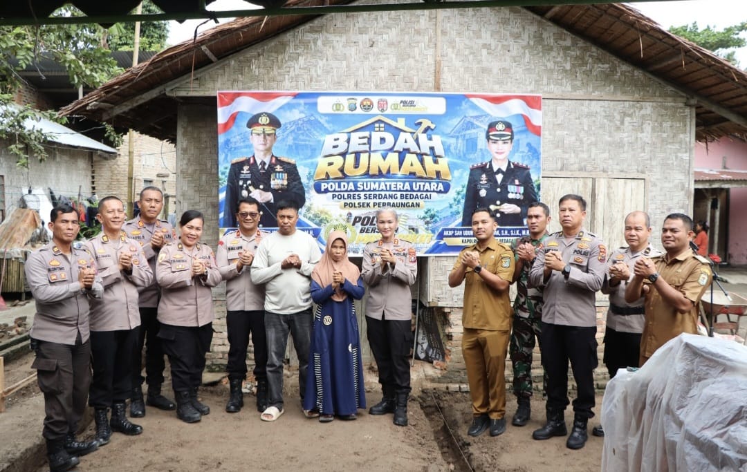Polres Sergai Bedah Rumah Bilal Mayat di Perbaungan, Wujud Kepedulian kepada Masyarakat