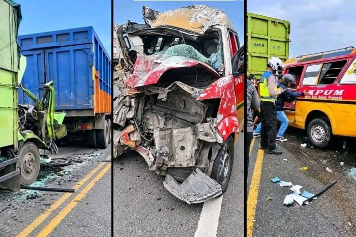 Kabut Asap Diduga Picu Tabrakan Beruntun di Jalinsum Perbaungan, Sopir Angkot dan Truk Terjepit