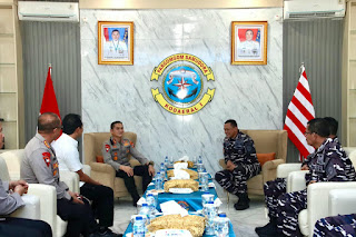 Kapolda Sumut Sambangi Kodaeral I Belawan, Kolaborasi Jaga Kondusifitas Wilayah