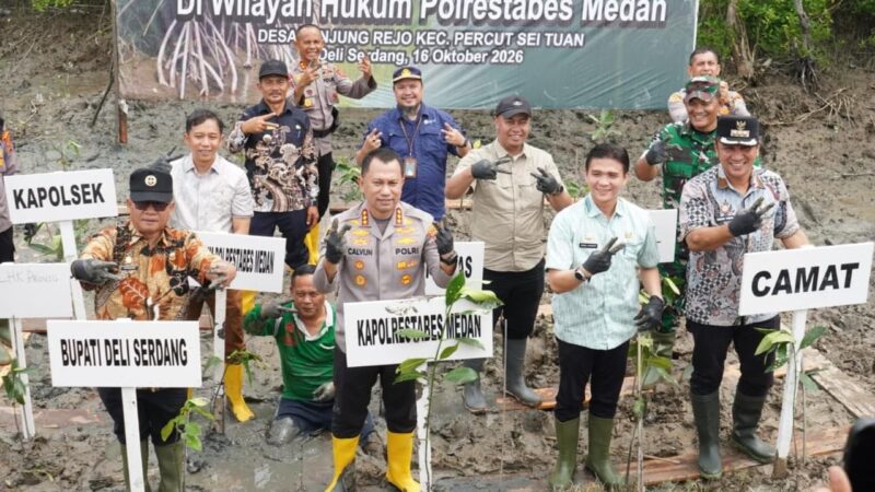 Pemkab Deli Serdang Dukung Pelestarian Pesisir 1.994 Bibit Mangrove Ditanam di Tanjung Rejo-Percut Sei Tuan