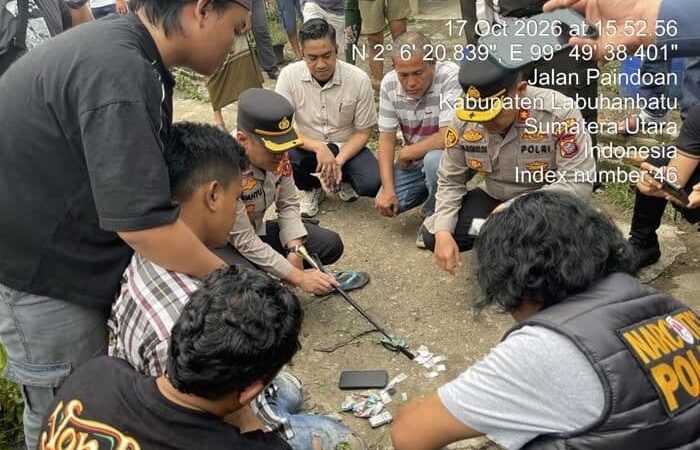 Polres Labuhanbatu Amankan 2 Pria dalam Operasi Sarang Narkoba, Sabu 20,36 Gram Disita
