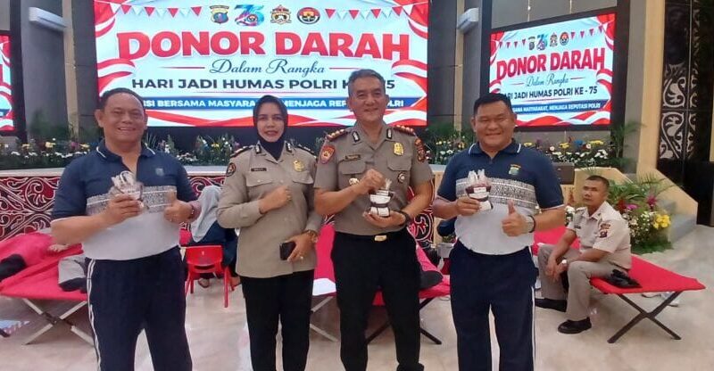HUT ke-75 Humas Polri, Polda Sumut Tebar Kepedulian Lewat Aksi Donor Darah